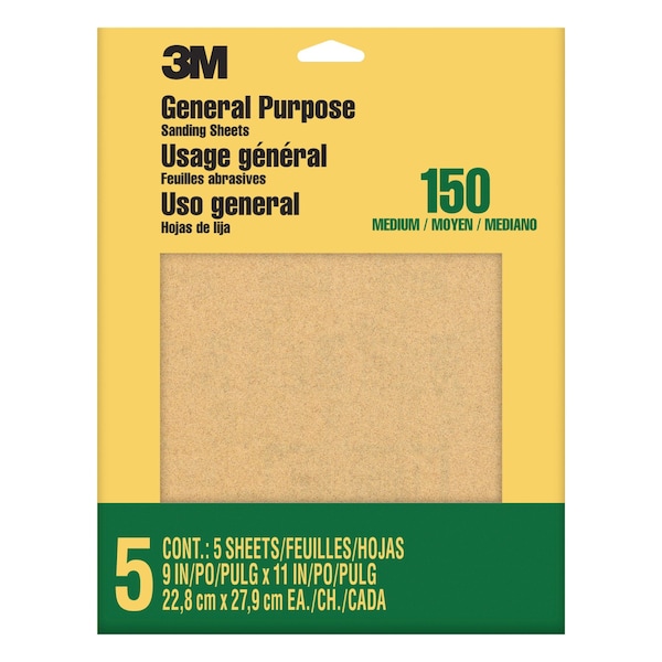 Aluminum Oxide Sandpaper Fine, 9001N, PK50